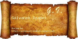Galvanek Izabel névjegykártya